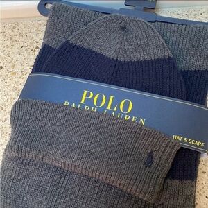 Polo Ralph Lauren ribbed hat/scarf set